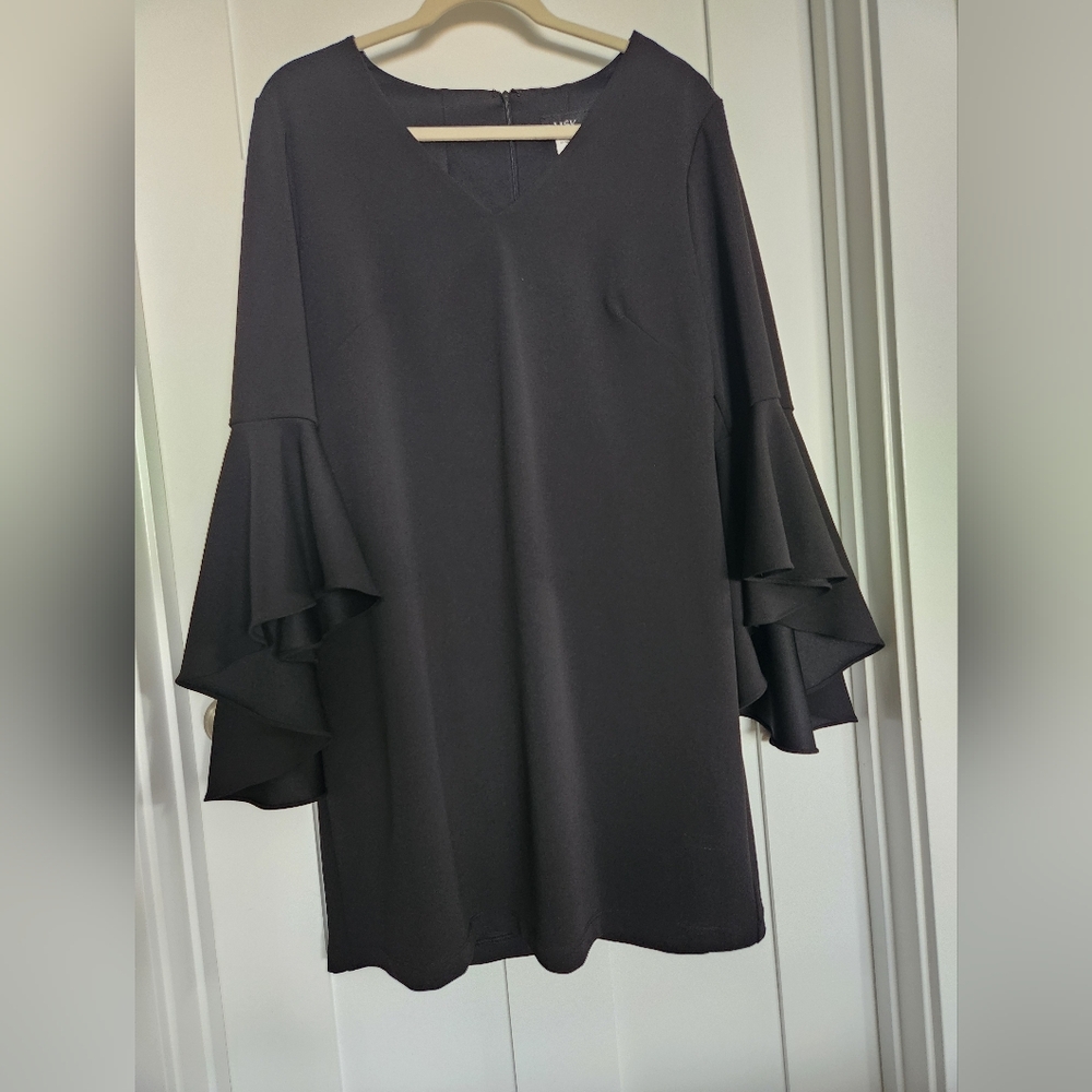 MSK Black Size14 Dress w/ Bell Sleeves